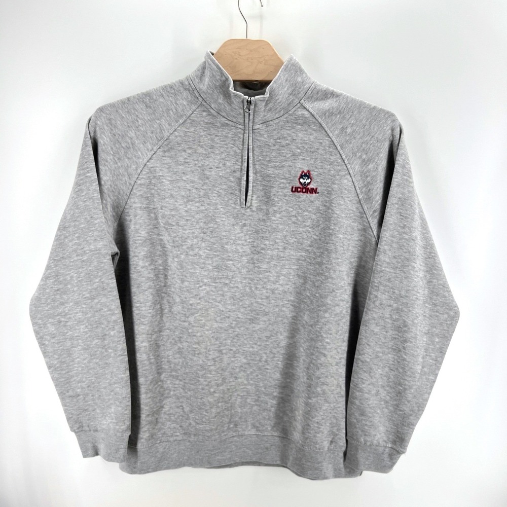 UConn Huskies League 91 XL Heather Gray 1/4 Quarter Zip University Connecticut